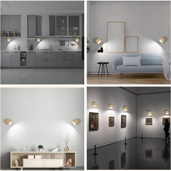 LED Wall Sconce, Wall Mounted Lamp with Rechargeable Battery Operated USB Port - Picture 5 of 7